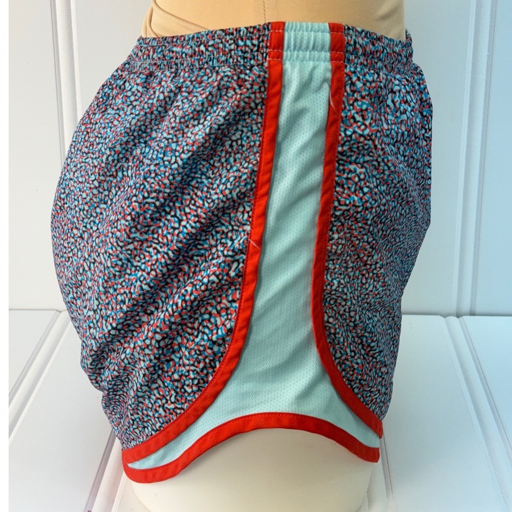 Nike Running Shorts Womens Medium Blue Orange Pebble Print Dri-FIT Athletic Gym